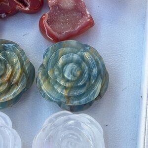 Carved Stone Rose Set